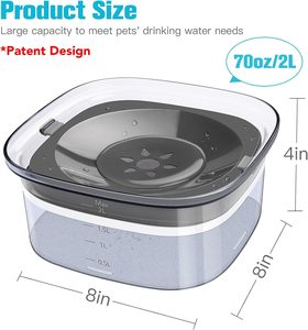 2L <b>Slow</b> Flow Pet Water <b>Bowl</b> Spill Proof Dog Cat Water Dispenser Large Capacity Transparent <b>Feeder</b> for Travel - Product Image 6