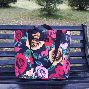 Bolso de lona de gran capacidad de 18 pulgadas, bolso de playa de viaje al aire libre, diseño de impresión completa, bolso de mano con cordón para mujer - Product Image 3