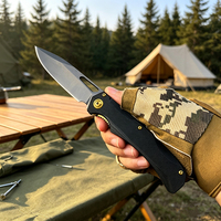 Couteau pliant de survie de haute qualité avec lame D2, nouveau design, manche G10, technologie de meulage CNC, OEM pour l'extérieur