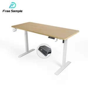 Yz免费样品钢电动坐式书桌双电机自动高度可调桌子双电机开关桌子白色
