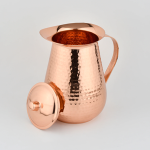 Handcrafted Copper Jug With Lid <b>Vintage</b> Style Beverage Jug For Kitchen Party Use - Product Image 1