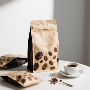150g 250g 1kg 1.5kg 2.5kg 12oz Bolsa De Empaque Para Cafe Craft Paper Foil Pouch <b>Zip</b> <b>Lock</b> Flat Bottom Coffee Bean Packaging <b>Bag</b> - Product Image 3