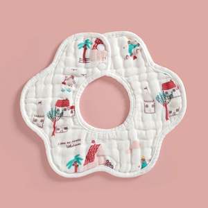 Nouveaux bavoirs triangulaires pour bébés en coton 100% en gros, 4 saisons, imprimé adorable, bouton, doux, garçons, filles, bavoirs pour bébés de haute qualité - Product Image 4