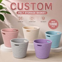 Boîte de rangement en feutre thermoformé personnalisée OEM/ODM, 100% polyester recyclé, organisateur en tissu non tissé, panier à linge