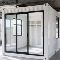 Maison modulaire de conteneur d'expédition d'acier ondulé de paquet plat pour l'usage de parc ou de villa de chambre à coucher d'hôtel de bureau de construction