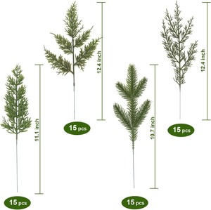 กิ่งสนเทียม, ใบสนสีเขียว, อุปกรณ์ DIY สำหรับพวงมาลัย ตกแต่งคริสต์มาส และตกแต่งสวนในบ้าน, ขายส่ง - Product Image 6