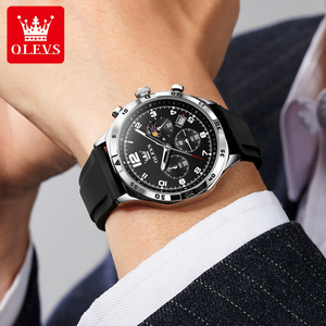 Reloj de Cuarzo Deportivo para Hombre OLVES 2986, Multifunción, Correa de Silicona, Resistente al Agua, Casual de Negocios, Regalo - Product Image 4