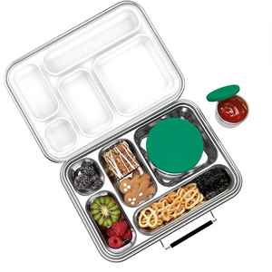 Aohea monoblok hazırlanmış 5 bölme paslanmaz çelik 304 paslanmaz çelik çocuklar Bento yemek kabı - Product Image 3