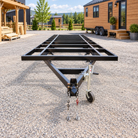 Châssis de remorque mobile pour mini-maison conteneurisée, en acier/aluminium, capacité de charge de 1 à 3 tonnes, certifié CE, finition galvanisée à chaud