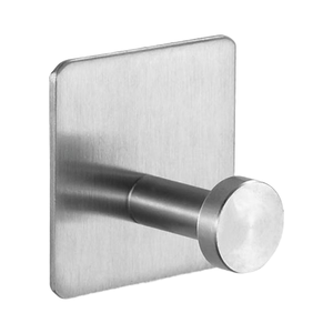 Porte-serviettes mural moderne en acier inoxydable, finition brossée, base carrée - Product Image 4