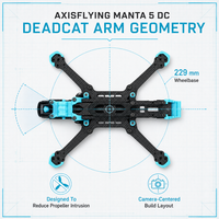 Kit de châssis de drone FPV Axisflying Manta 5 DC Deadcat 229 mm en fibre de carbone T700 avec bras de 5 mm pour montage de quadricoptère cinématique freestyle CE ROHS