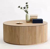 Vente en gros usine Salon moderne de luxe Table basse ronde en bois naturel