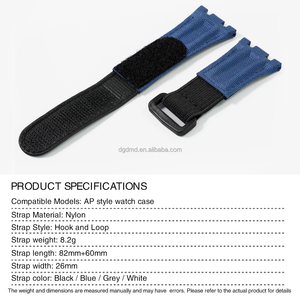 Bracelet de montre en nylon DMD de remplacement pour GA-2100/GA-2110/GA-B2100/GM-2100/GBM-2100/<span class=keywords><strong>GMA</strong></span>-<span class=keywords><strong>S2100</strong></span> - Fermoir auto-agrippant léger 140 mm - Product Image 2