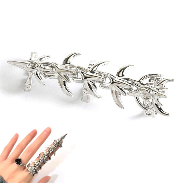 Punk Finger Armor Rings for Women Halloween Jewelry Dragon Bone Joint Rings