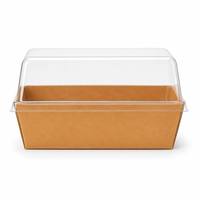 Boîte à gâteau roulé en papier kraft jetable personnalisée avec couvercle transparent pour l'emballage de desserts de boulangerie LOGO PERSONNALISÉ