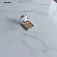 Palette de maquillage carrée en plastique magnétique plaqué or pour blush et contouring, avec miroir, emballage en matériaux recyclés, logo personnalisé, crème pour les yeux
