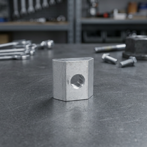 Écrou hexagonal métrique M10 – Tête hexagonale usinée CNC, classe 8.8, fixation entièrement filetée à droite avec finition naturelle - Product Image 2