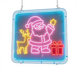 Luces de Neón Navideñas Personalizadas, Decoración para Centros Comerciales, Ambiente Festivo, Arreglo Decorativo para Ventanas, Letras Iluminadas en Forma, <span class=keywords><strong>Color</strong></span> Rosa - Product Image 1