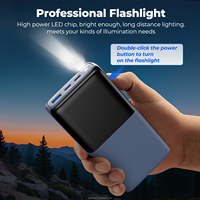 Batterie externe 20000 mAh avec support intégré, affichage numérique, charge rapide 45W, 3 ports de sortie et lumière LED