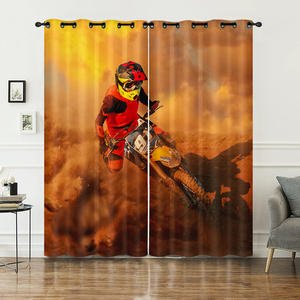 Rideau occultant imprimé en 3D avec motif de moto et de voiture volante, <span class=keywords><strong>pour</strong></span> <span class=keywords><strong>chambre</strong></span> <span class=keywords><strong>d</strong></span>'adultes et <span class=keywords><strong>d</strong></span>'enfants, rideau séparateur, 100% fibre de polyester, style moderne - Product Image 6