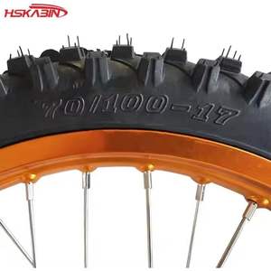 Jantes en alliage d'aluminium jaunes de 14 pouces avant et arrière avec pneus à 36 trous pour motos tout-terrain, accessoires de moyeu à tambour, indice de charge 55 - Product Image 2