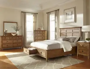 卧室套装大床储物卧室家具仿古抽屉松木托盘相思越南赤木