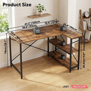<span class=keywords><strong>Escritorio</strong></span> Modular en Forma de L Iyanen de Metal Curvo de 120 <span class=keywords><strong>cm</strong></span> para Deportes Electrónicos y Estudio en Casa, Requiere Ensamblaje - Product Image 2