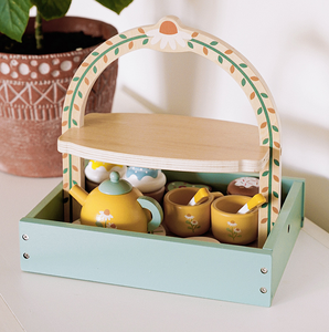 Classico bambino gioca giocattoli da cucina altro gioco di finzione giocattoli da cucina in età prescolare set di cibo in legno dopo il tè giocattoli - Product Image 6