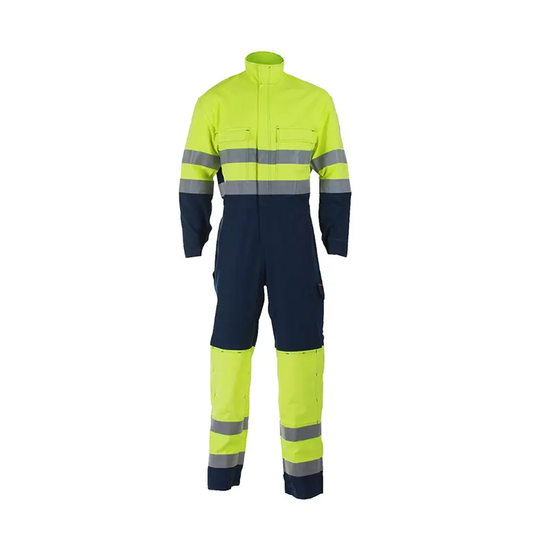 Hi-vis tổng thể polyester cotton an toàn xây dựng quần áo chống cháy workwear với logo của bạn