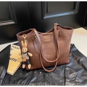 Sacs fourre-tout de luxe de grande taille pour femmes, style vintage, fermeture éclair, matériau PU, bandoulière unique, sac à bandoulière, organisateur de voyage, tout - Product Image 3