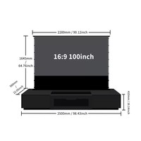 HEYU Écran de projection motorisé au sol de 120 pouces noir avec laser intégré + CBSP UST ALR pour projecteur Awol Fengmi