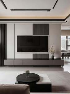 Meuble TV moderne de luxe 2025 Meuble de maison intelligente en bois massif de dernière conception pour le salon et la chambre à coucher pour les hôtels - Product Image 3