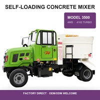 Camion malaxeur à béton autochargeur de 6 m3 avec système entièrement hydraulique, moteur et transmission pour projets d'ingénierie