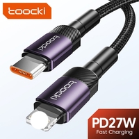Kabel Pengisi Daya Toocki Special Offer PD27W 480Mbps Transfer USB-C ke iPhone Data Sync Desain Kepang untuk Penggunaan Kantor