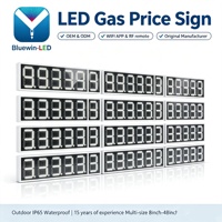 Panneau LED de station-service à 5 chiffres personnalisé 8, 10, 12 pouces, rouge, blanc, vert, affichage des prix, panneau LED de signalisation des prix