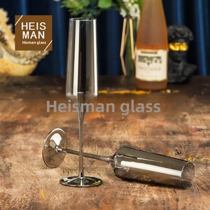 Verres en cristal de style européen, gobelets colorés, verres à dessert ambrés fumés, flûtes à champagne, ensemble cadeau de 2 pièces, emballage en mousse - Product Image 4