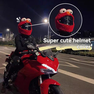 Nouveau <span class=keywords><strong>casque</strong></span> de moto <span class=keywords><strong>intégral</strong></span> avec capuche en peluche d'animal de dessin animé, design rabattable anti-rayures, doublure en mousse <span class=keywords><strong>pour</strong></span> hommes et femmes - Product Image 5