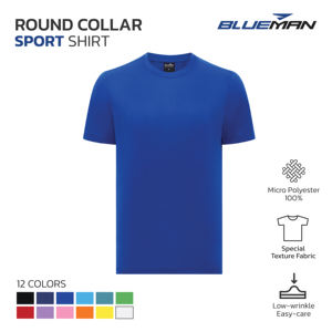 Camisetas Textura Especial Tela BM008 Unisex Cuello Redondo Micro Poliéster 100% Blueman Basic Sport Suite Para Todos Los Hombres Y Mujeres - Product Image 4