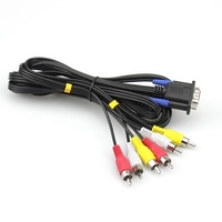 Câble coaxial personnalisé DB 9 broches mâle vers 6 RCA avec paire torsadée en cuivre pur et gaine en PVC