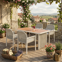 Ensemble table et chaises Meiqi Outdoor, léger et moderne, résistant aux intempéries, structure en alliage d'aluminium, mobilier de patio résistant aux intempéries
