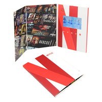 Carte de nom promotionnelle triple pli invitation magnétique publicité cadeau business écran lcd vidéo cartes de brochures