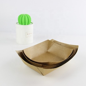 흰색 판지 일회용 패스트푸드 종이 대나무 종이 간식 트레이 - Product Image 6