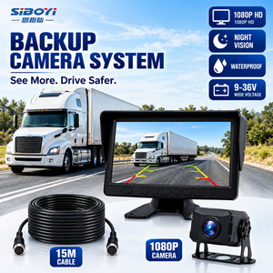 SIBOYI Monitor IPS de 7 Pulgadas 1080P, Sistema de Cámara de Reversa Impermeable para Camión/Caravana/Remolque con Visión Trasera - Product Image 1
