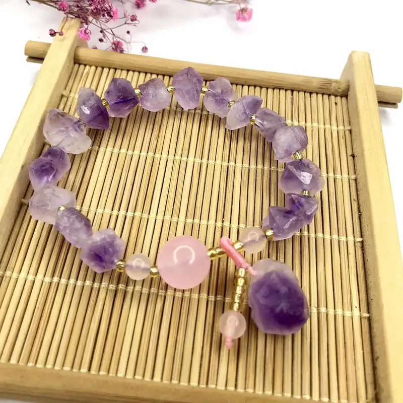 Hochwertiger Damenmode Schmuck Naturstein Amethyst Kristall Armband für die Liebe