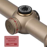 Lunette de visée tactique Aimsharp1-6x24IR SFP LPVO avec verre HD, réticule à illumination rouge, étanche, antichoc, pour la chasse en plein air