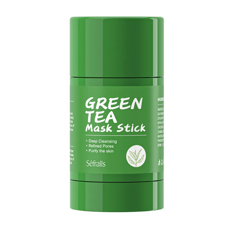 Groothandel Op Maat Private Label Groene Thee Modder Masker Stick Hydrateert Huid Olie-Controlerende Mee-Eters Reparaties Moddermasker Stick 40G