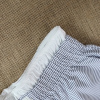 Vente en gros de logos personnalisés pyjama boxer boutonné en coton taille basse à rayures avec bordure en dentelle pour filles Y2K pour femmes