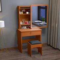 Table de maquillage simple et compacte en pierre moderne 50cm x 60cm x 80cm avec 4 tiroirs pour petit appartement, chambre et salon