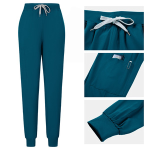 Divisa Sanitaria in Tessuto Dobby di Poliestere per Medici e Infermieri, Camici Chirurgici, Pantaloni Jogger per Sala Operatoria, Tinta Unita - Product Image 3
