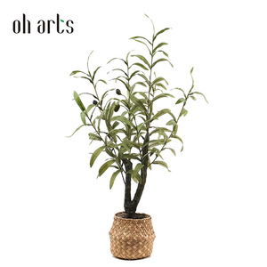 Offre Spéciale Oh Arts olivier artificiel <span class=keywords><strong>de</strong></span> haute qualité 55 cm <span class=keywords><strong>en</strong></span> Pot <span class=keywords><strong>en</strong></span> <span class=keywords><strong>osier</strong></span> plantes vertes arbre <span class=keywords><strong>de</strong></span> Simulation pour la décoration <span class=keywords><strong>de</strong></span> jardin à la maison - Product Image 1